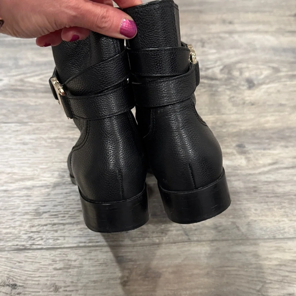 Tory Burch Gemini Black Leather Ankle Boots Size 6.5 Women’s